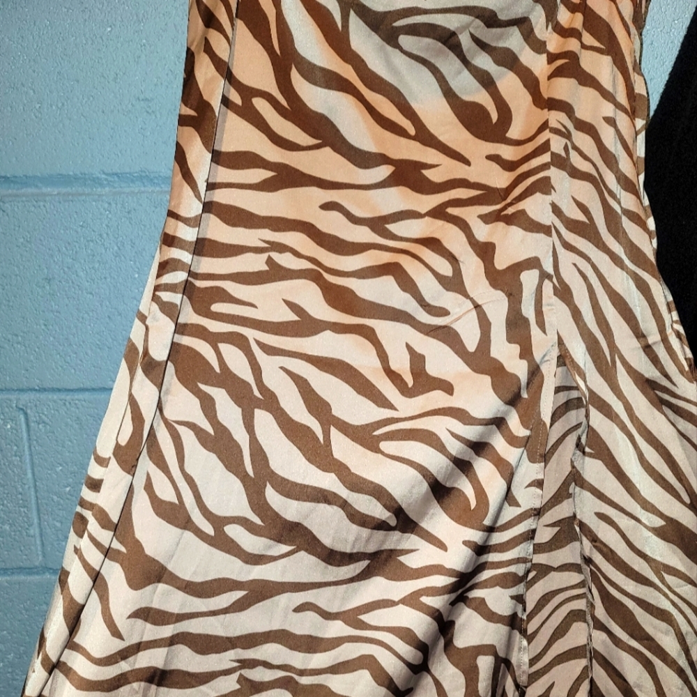 Zebra Print Skirt....High Split Silk made. Fit like 8/10